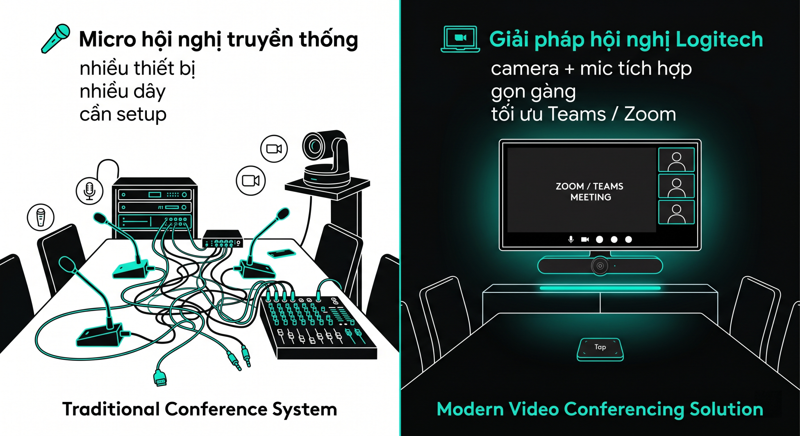 Giải pháp hội nghị truyền thống hay hiện đại: Bạn đã chọn đúng giải pháp cho phòng họp của doanh nghiệp?